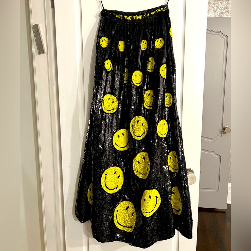 Alice & Olivia Smiley Sequin Long Ball Gown Skirt